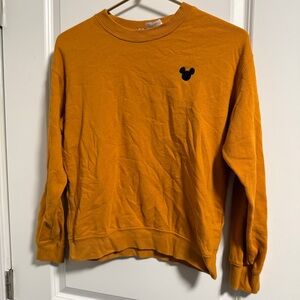 Divided H&M Disney Womens Sweater Sz S Burnt Orange Pullover Mickey Mouse